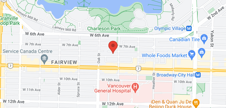 map of 205 925 W 8TH AVENUE
